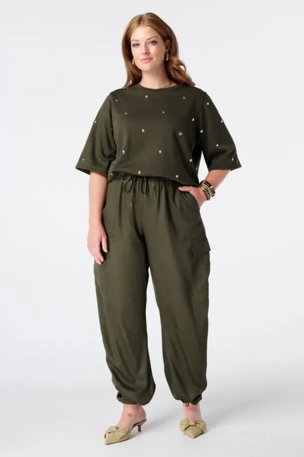 Barrel broek met cargo look