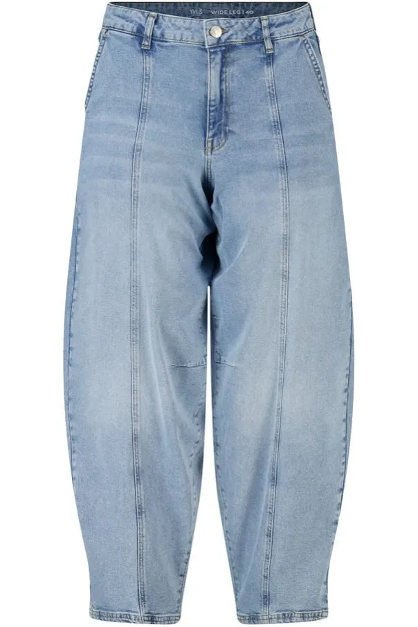 Barrel jeans met siernaden