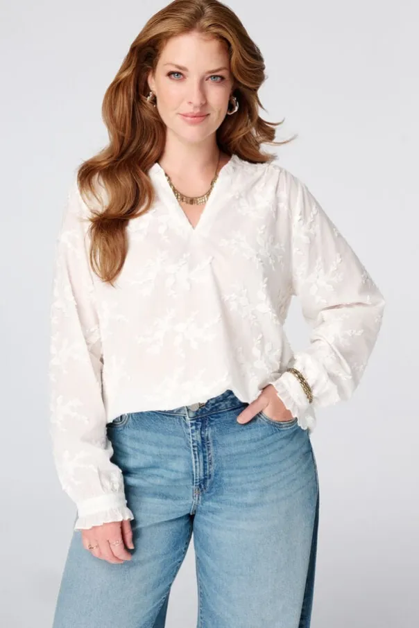Blouse met borduursel
