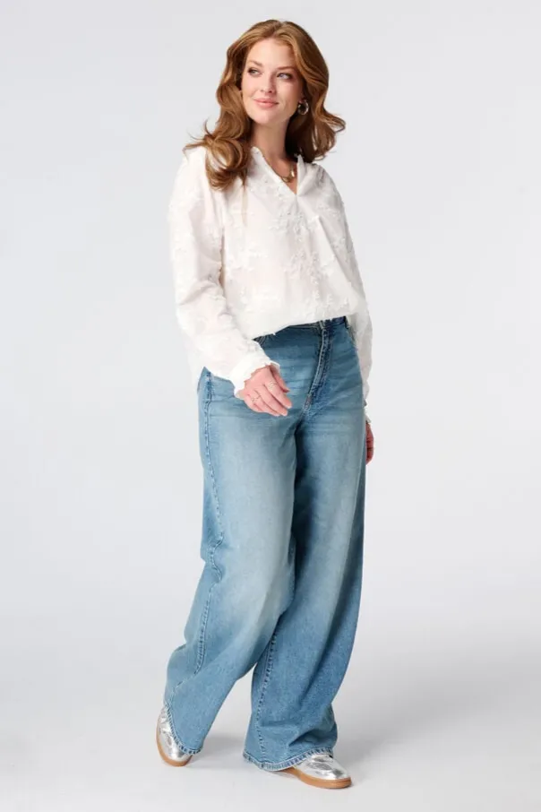 Blouse met borduursel
