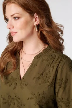 Blouse met borduursel