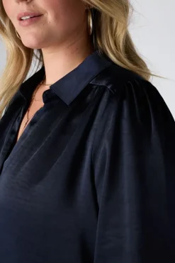 Blouse met satijnlook