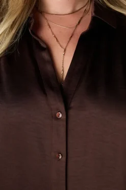 Blouse met satijnlook