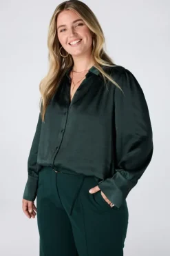 Blouse met satijnlook