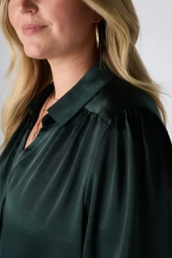 Blouse met satijnlook