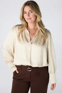 Blouse met satijnlook