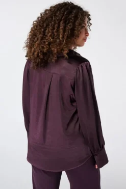 Blouse met satijnlook