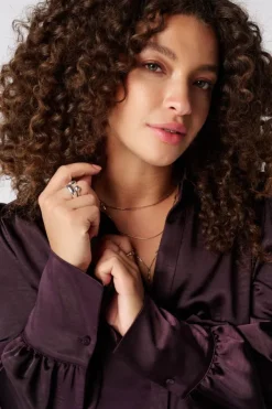 Blouse met satijnlook