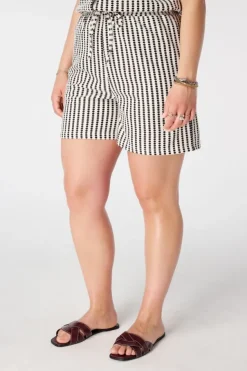 Bouclé short met print