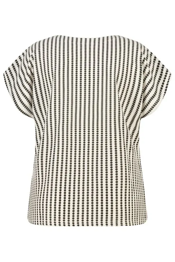 Bouclé top met print