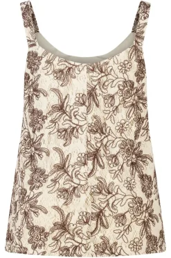 Crochet top met bloemenprint