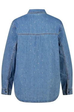 Denim blouse met strass