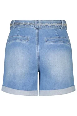 Denim short met tailleband