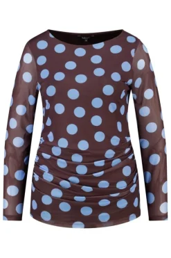 Doorschijnende top met polka dot