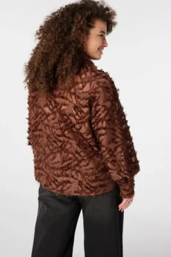 Fluffy blouse met opdruk
