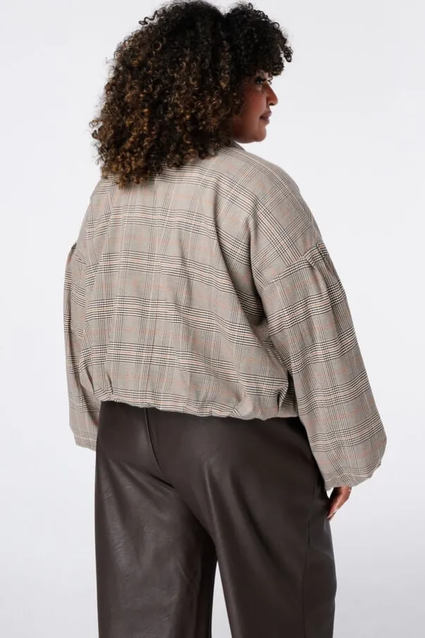 Geruit bomber jasje