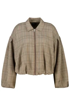 Geruit bomber jasje