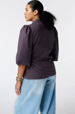 Geruite blazer met overslag