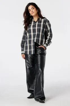 Geruite blouse met strass steentjes