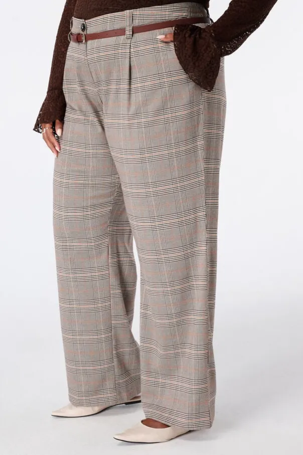 Geruite broek met ceintuur