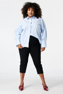 Gestreepte blouse met pailletten