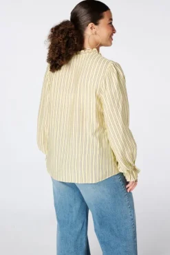 Gestreepte blouse met volants