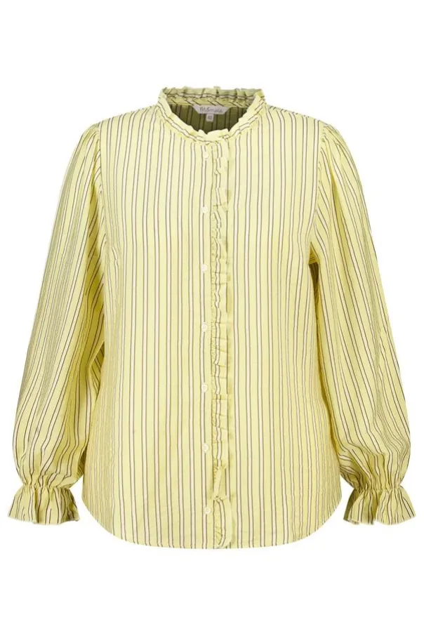 Gestreepte blouse met volants