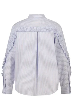 Gestreepte blouse met volants