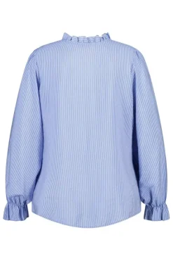 Gestreepte blouse met volants