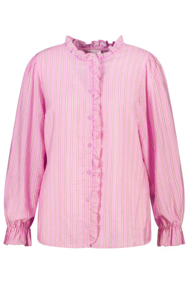 Gestreepte blouse met volants