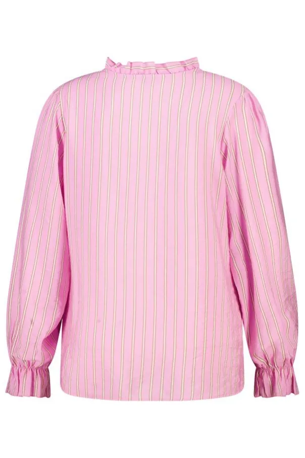Gestreepte blouse met volants