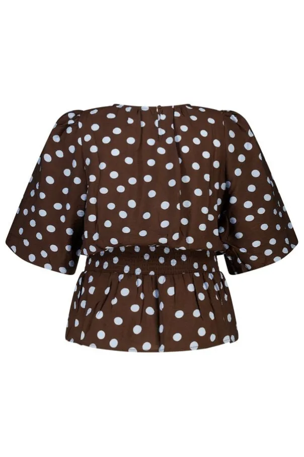 Getailleerde blouse met polka dot