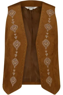 Gilet met embroidery en studs
