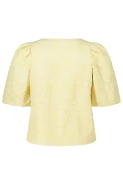 Jacquard blouse met pofmouwen