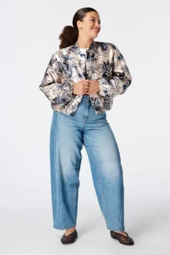 Jacquard bomber jacket