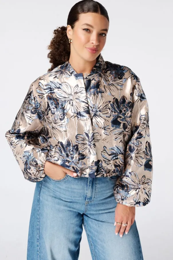 Jacquard bomber jacket