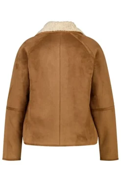 Jas in suedine look met teddy kraag