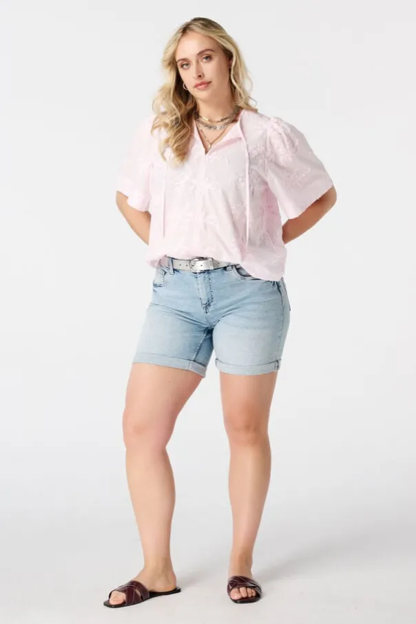 Katoenen blouse met borduursel