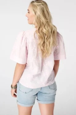 Katoenen blouse met borduursel