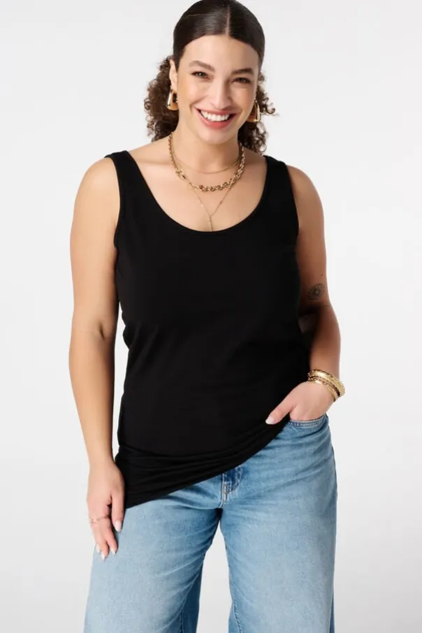 Katoenen extra lange singlet