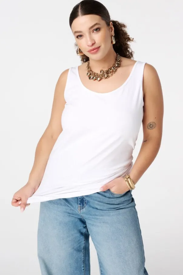 Katoenen extra lange singlet