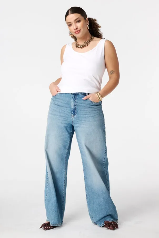 Katoenen extra lange singlet