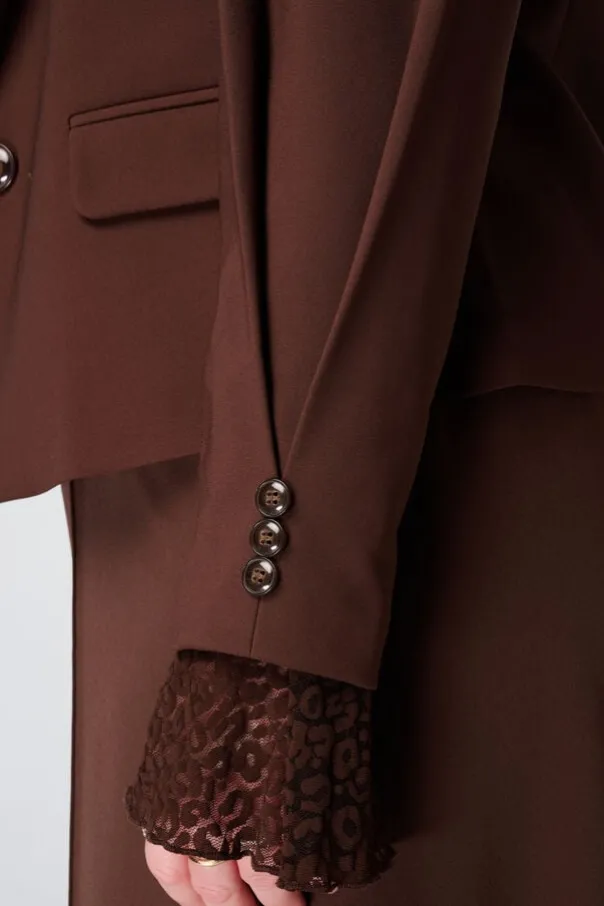 Korte blazer met geplooide mouwen