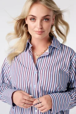 Lange gestreepte blouse