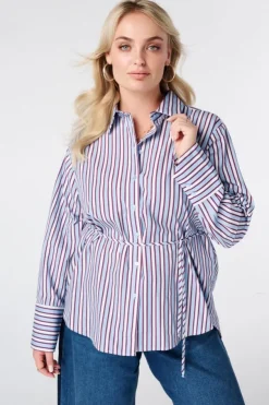 Lange gestreepte blouse