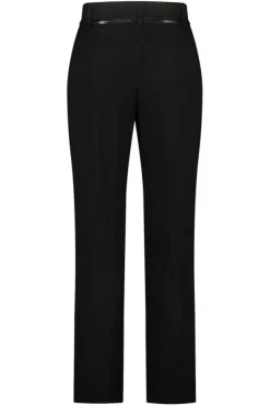 Linnen look broek met ceintuur