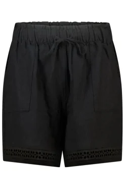 Linnen short met elastische taille