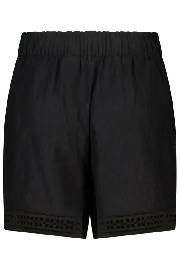 Linnen short met elastische taille