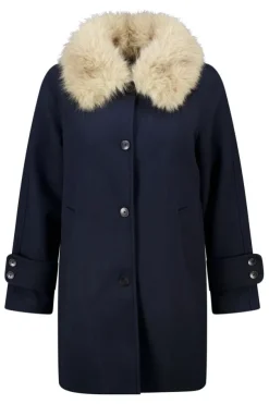 Manteljas met faux fur kraag