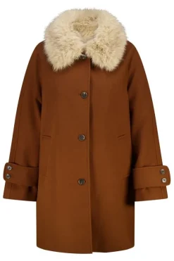 Manteljas met faux fur kraag